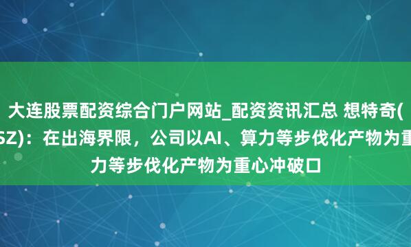 大连股票配资综合门户网站_配资资讯汇总 想特奇(300608.SZ)：在出海界限，公司以AI、算力等步伐化产物为重心冲破口